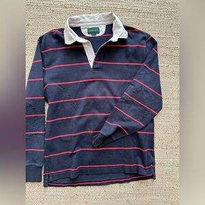 J. Crew Navy and Red Striped Casual Shirt